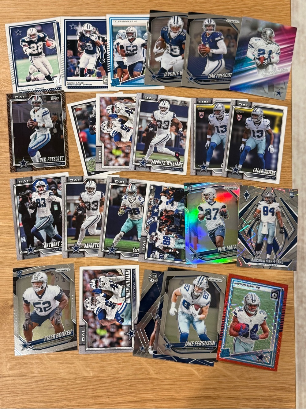 Team Lot of Dallas Cowboys Football Cards - Dallas Prescott, Ceedee Lamb & More